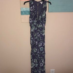 Wide leg, floral jumpsuit.